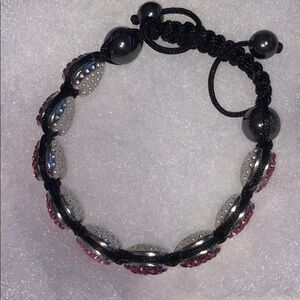 Beautiful Hematite and Crystal Heart Bracelet